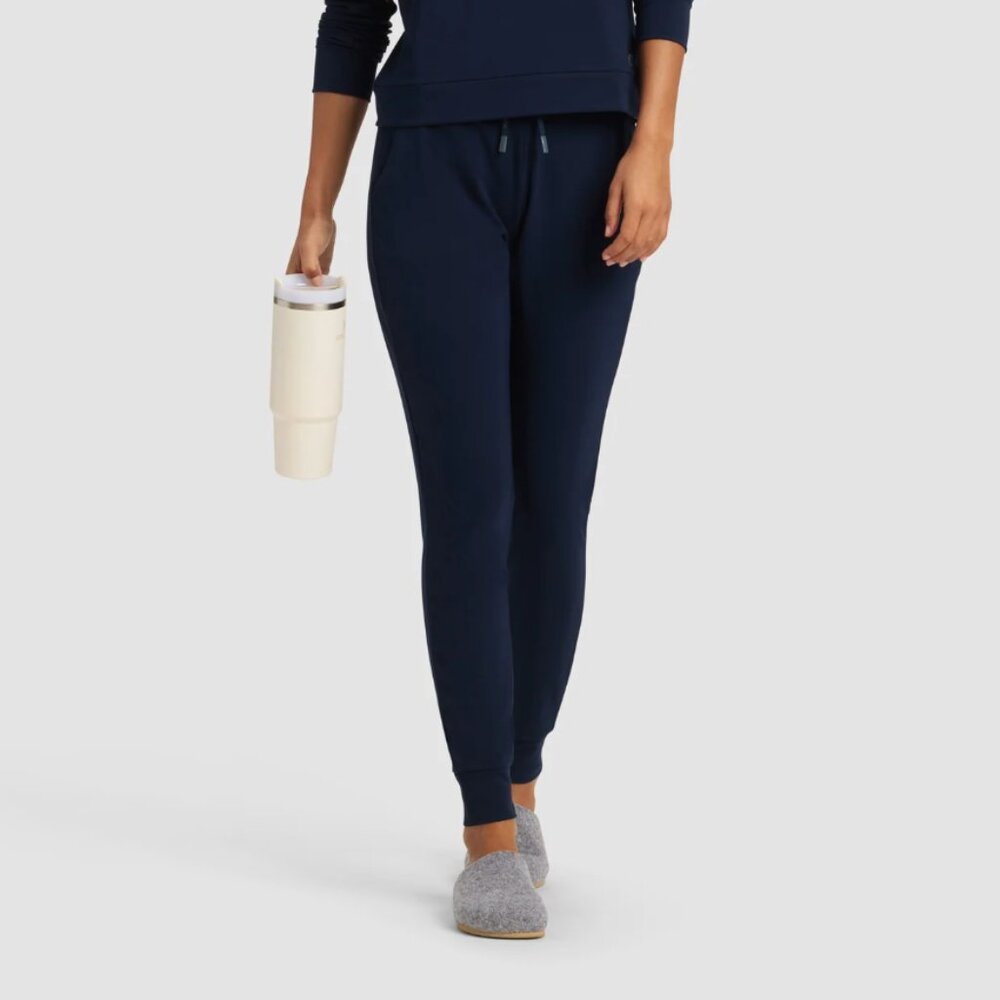 Cozy Earth Bamboo Brushed Jogger Pants Navy Blue - Small